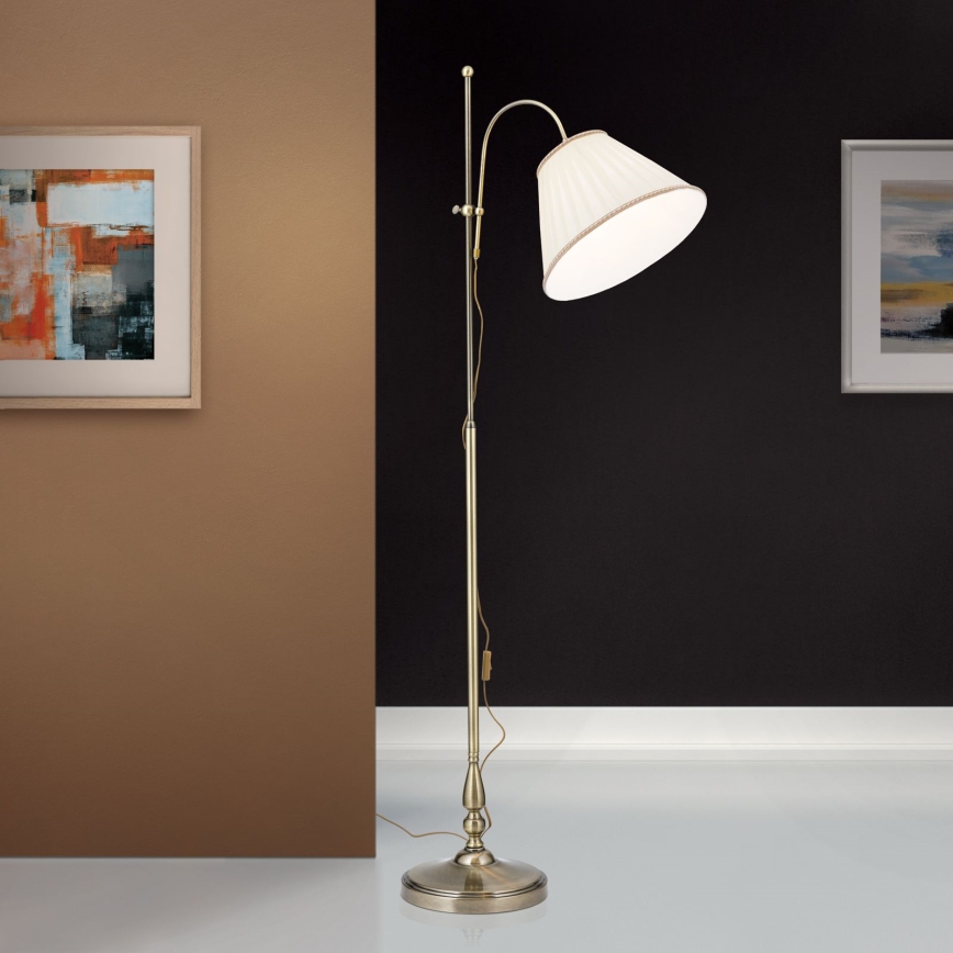 Lampada con piedistallo TONIA 1xE27/60W/230V 183 cm bianco/bronzo
