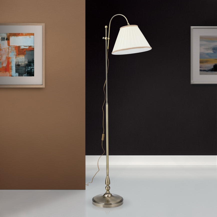 Lampada con piedistallo TONIA 1xE27/60W/230V 183 cm bianco/bronzo