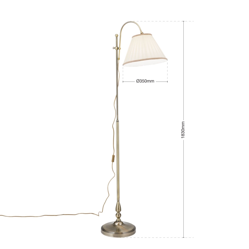 Lampada con piedistallo TONIA 1xE27/60W/230V 183 cm bianco/bronzo