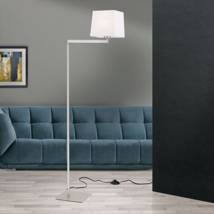 Lampada con piedistallo CARLTON 1xE27/40W/230V bianco/cromo opaco