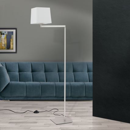 Lampada con piedistallo CARLTON 1xE27/40W/230V bianco/cromo opaco