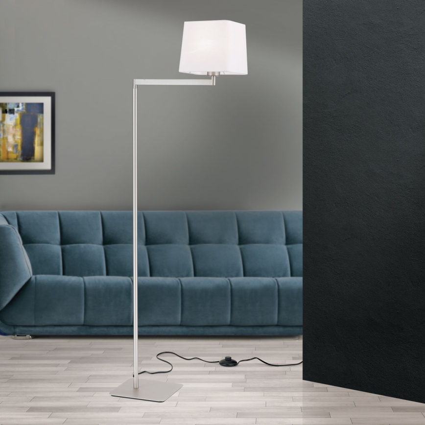Lampadaire CARLTON 1xE27/40W/230V blanc/chrome mat