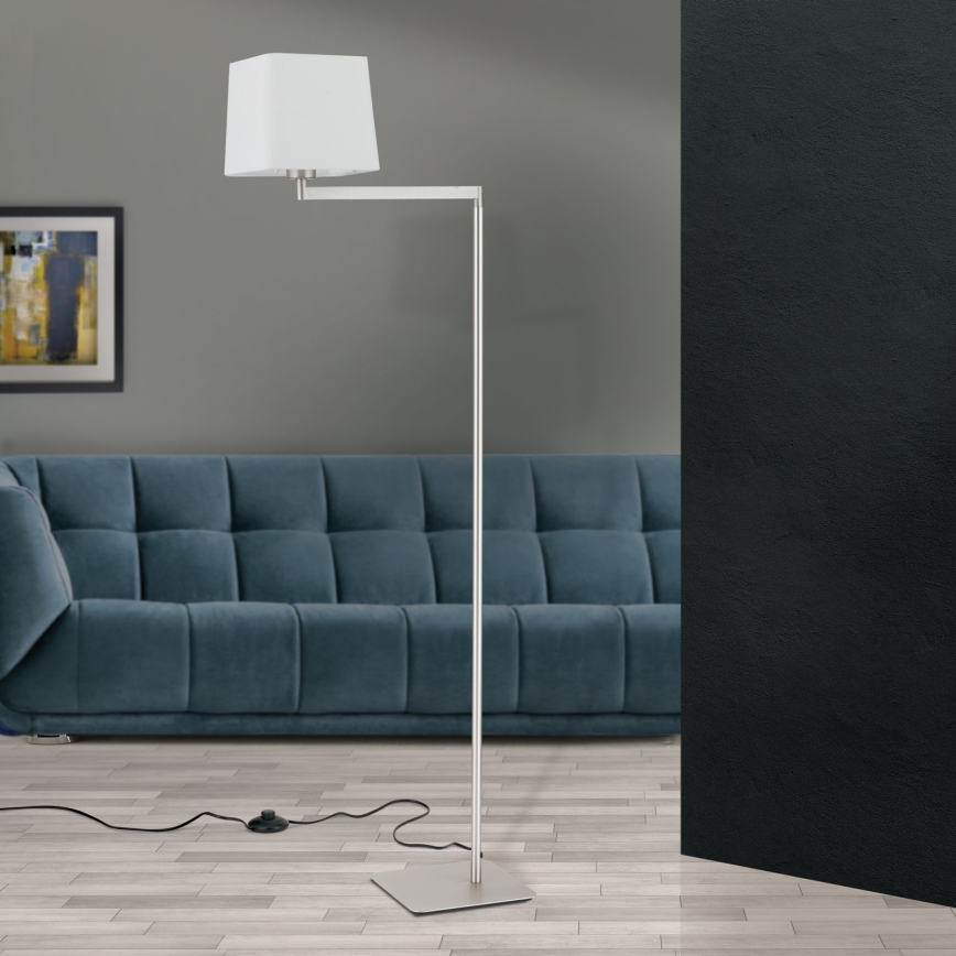 Lampadaire CARLTON 1xE27/40W/230V blanc/chrome mat