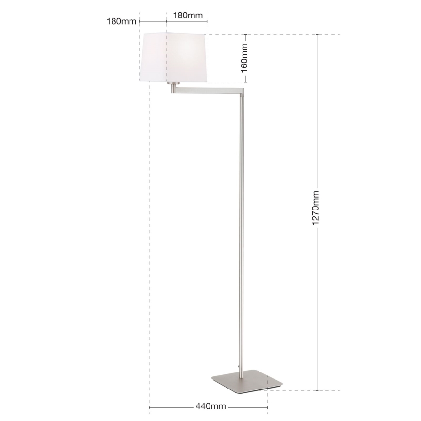 Lampadaire CARLTON 1xE27/40W/230V blanc/chrome mat
