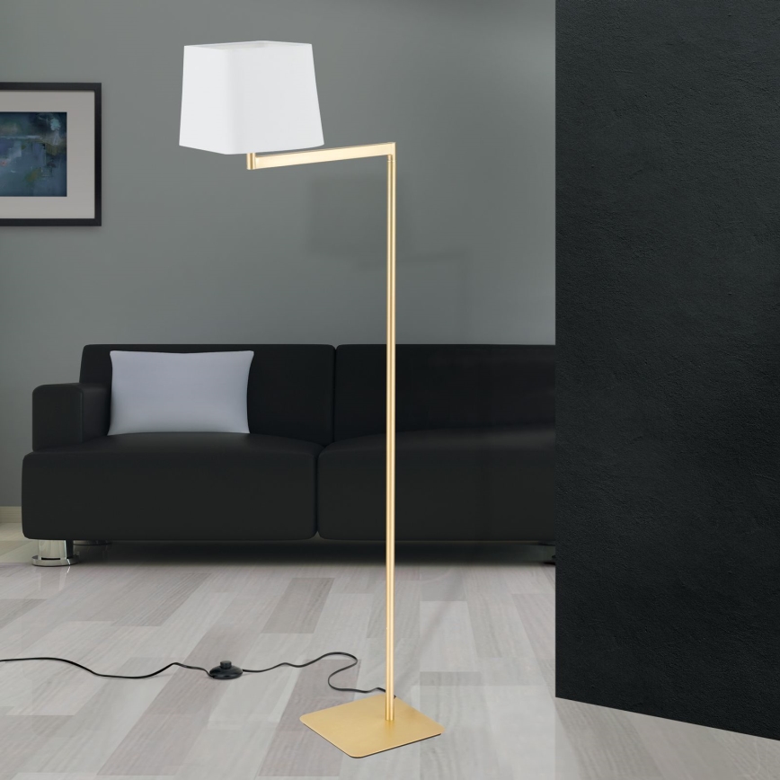 Lampadaire CARLTON 1xE27/40W/230V blanc/doré