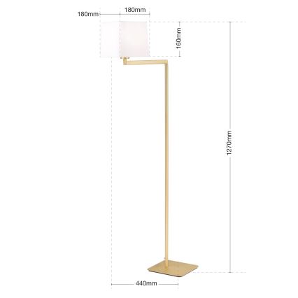 Lampadaire CARLTON 1xE27/40W/230V blanc/doré