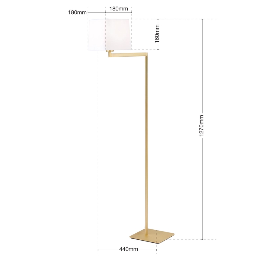 Lampadaire CARLTON 1xE27/40W/230V blanc/doré