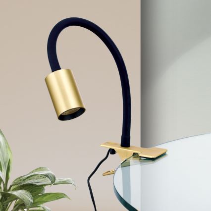 LED Flessibile lampada da tavolo con clip KURT LED/5W/230V oro