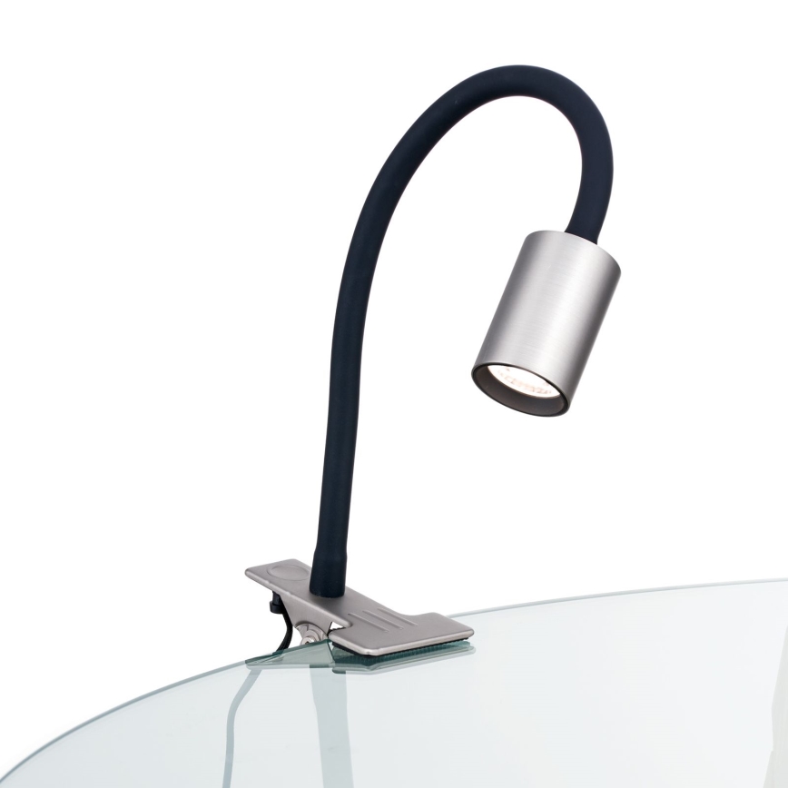 LED Lampada da tavolo flessibile con clip KURT LED/5W/230V argento