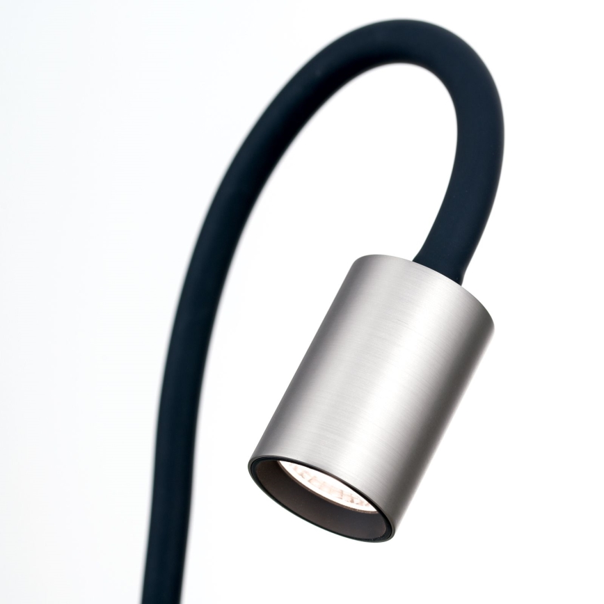 LED Lampada da tavolo flessibile con clip KURT LED/5W/230V argento