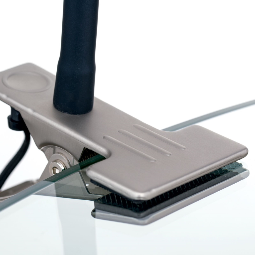 LED Lampada da tavolo flessibile con clip KURT LED/5W/230V argento