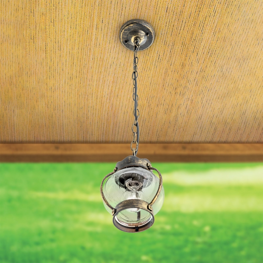 Suspension d'extérieur TAVERNA 1xE27/60W/230V IP23 bronze/patiné