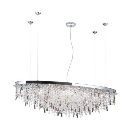Suspension filaire en cristal CRYSTALRIVER 21xG9/40W/230V chrome brillant