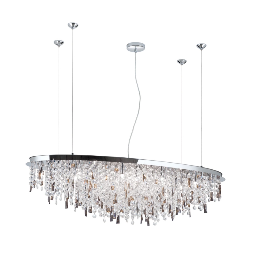 Suspension filaire en cristal CRYSTALRIVER 21xG9/40W/230V chrome brillant