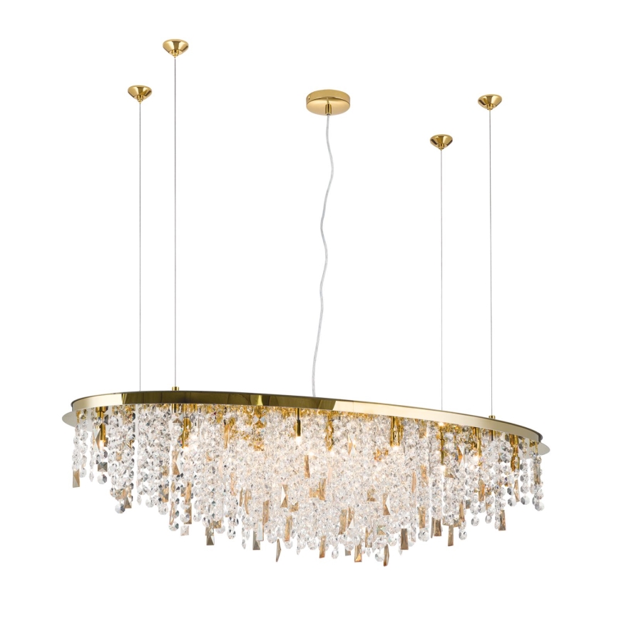 Suspension filaire en cristal CRYSTALRIVER 21xG9/40W/230V doré