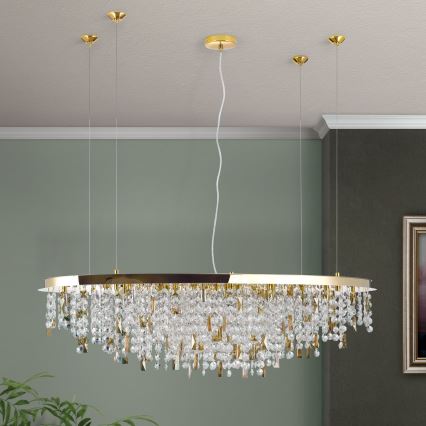 Suspension filaire en cristal CRYSTALRIVER 21xG9/40W/230V doré