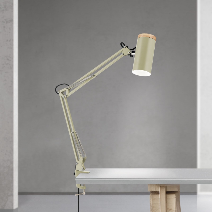 Tischlampe mit Klemme GILI 1xE27/40W/230V grün