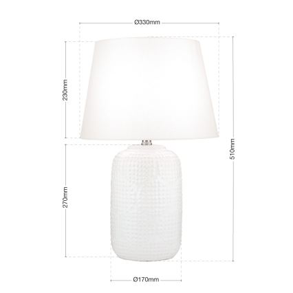 Tischleuchte CORAL 1xE27/40W/230V Keramik/weiß