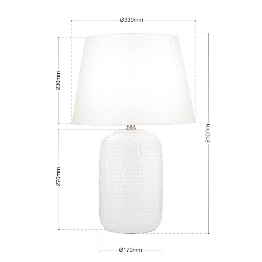 Tischleuchte CORAL 1xE27/40W/230V Keramik/weiß