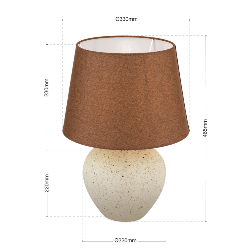 Tischleuchte MASAI 1xE27/40W/230V Keramik braun/beige