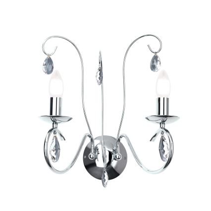 Applique di cristallo ALESSIA 2xE14/40W/230V cromo lucido
