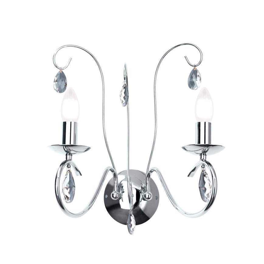Applique di cristallo ALESSIA 2xE14/40W/230V cromo lucido