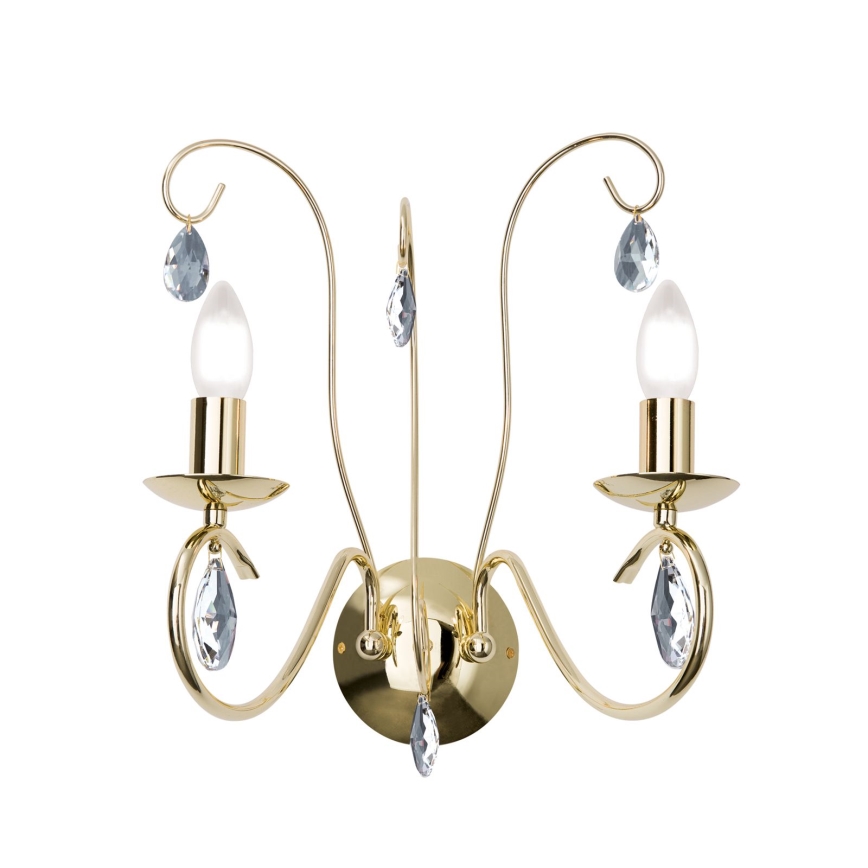 Applique di cristallo ALESSIA 2xE14/40W/230V oro