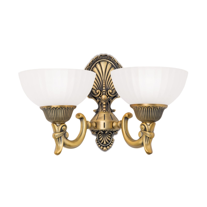 Applique ROCCA 2xE27/60W/230V bronzo/bianco