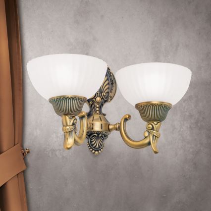 Applique ROCCA 2xE27/60W/230V bronzo/bianco