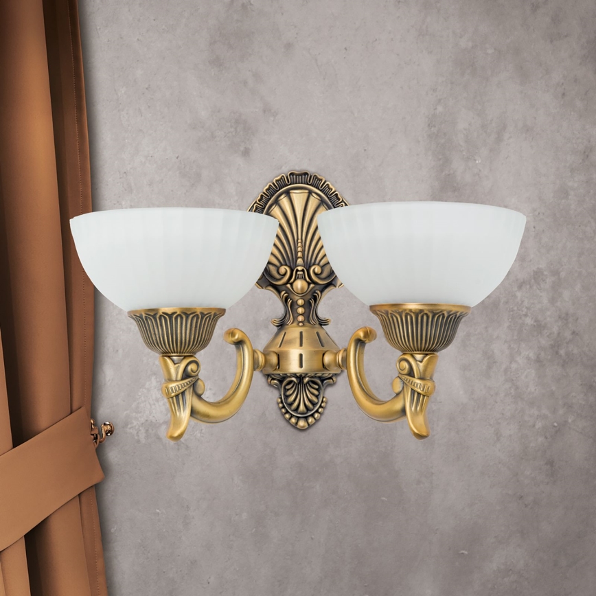 Applique ROCCA 2xE27/60W/230V bronzo/bianco