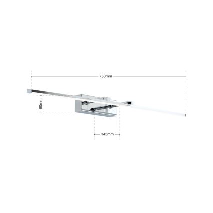 Applique pour tableau PUBLIO LED/15W/230V 75 cm chrome brillant