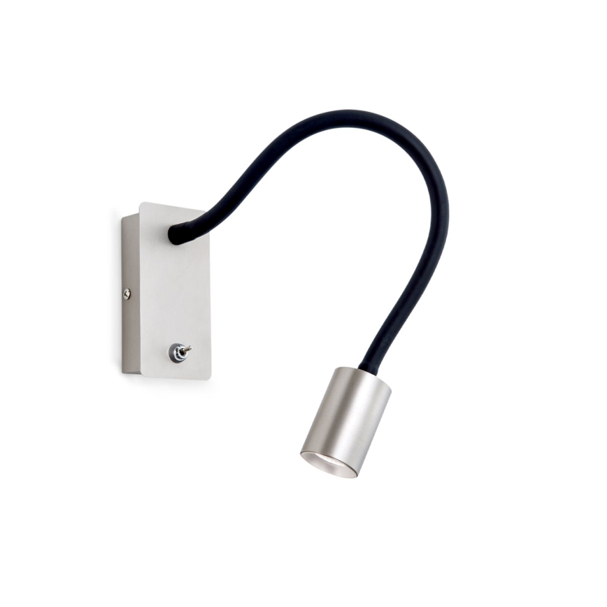 LED Lampada da parete flessibile piccola KURT LED/5W/230V argento