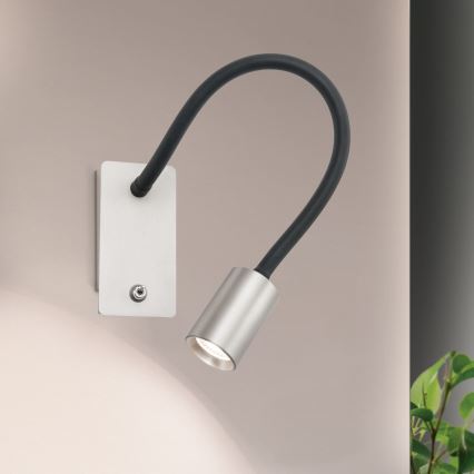 LED Lampada da parete flessibile piccola KURT LED/5W/230V argento