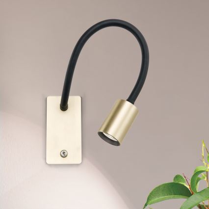 LED Lampada flessibile da parete piccola KURT LED/5W/230V oro