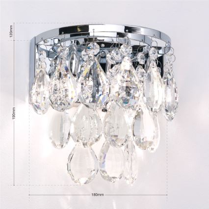 Applique di cristallo CELESTE 2xG9/40W/230V cromo lucido