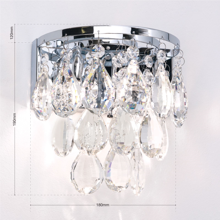 Applique di cristallo CELESTE 2xG9/40W/230V cromo lucido