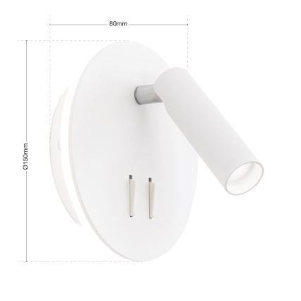 LED-Wandstrahler LENNY LED/6W/230V + LED/3W weiß