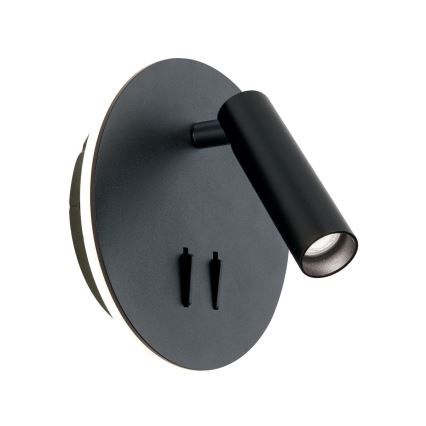 Luce Spot da parete a LED LENNY LED/6W/230V + LED/3W nero
