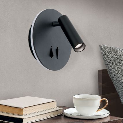 Luce Spot da parete a LED LENNY LED/6W/230V + LED/3W nero