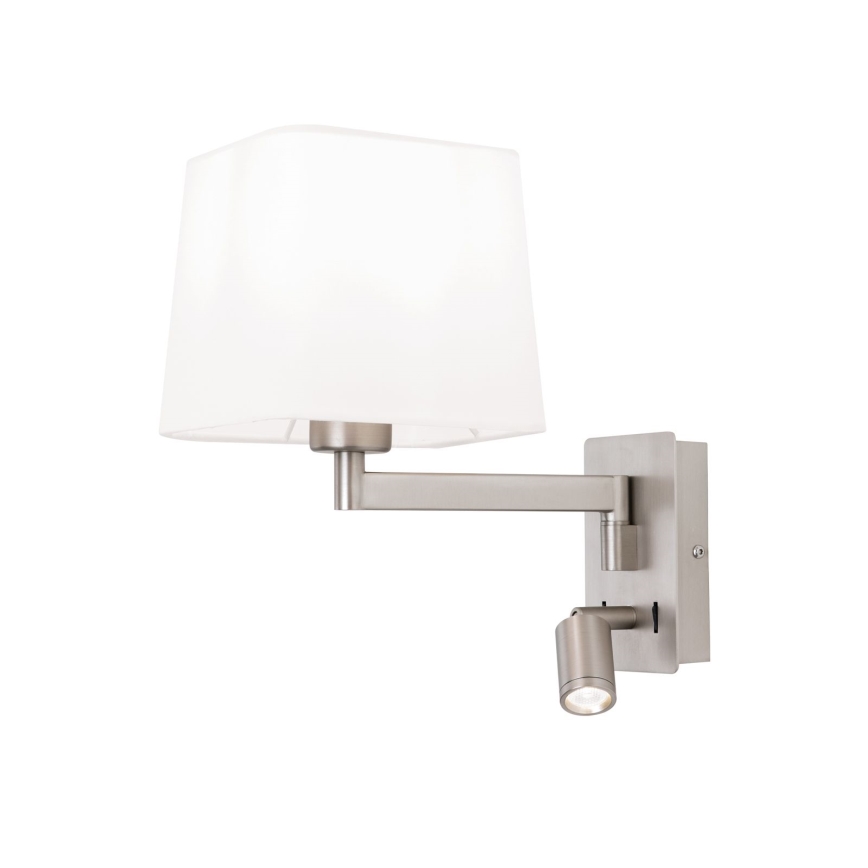 Applique a LED CARLTON 1xE27/40W/230V + LED/3W bianco/cromo opaco