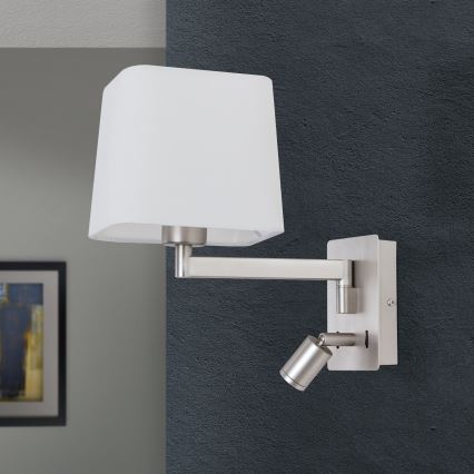 Applique a LED CARLTON 1xE27/40W/230V + LED/3W bianco/cromo opaco