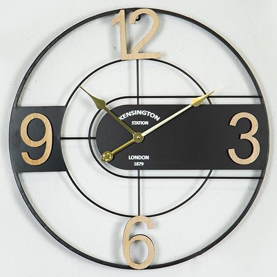 Orologio da parete 1xAA diametro 60 cm nero