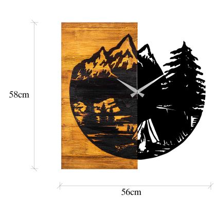 Orologio da parete 56x58 cm 1xAA legno/metallo