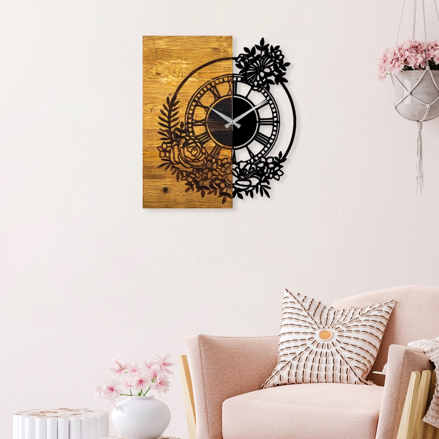 Orologio da parete 58x51 cm 1xAA legno/metallo