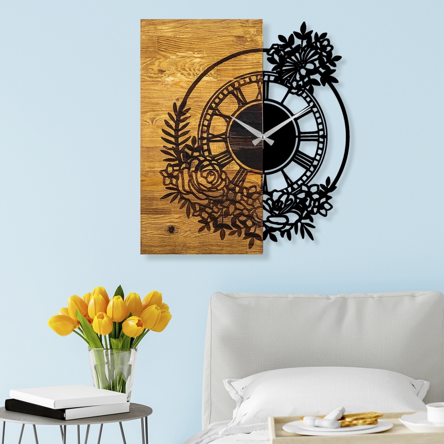 Orologio da parete 58x51 cm 1xAA legno/metallo