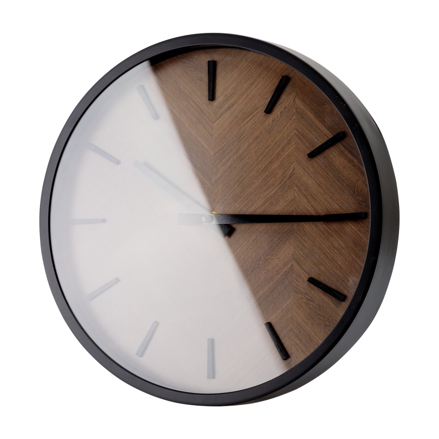 Orologio da parete diametro 30 cm 1xAA nero/marrone