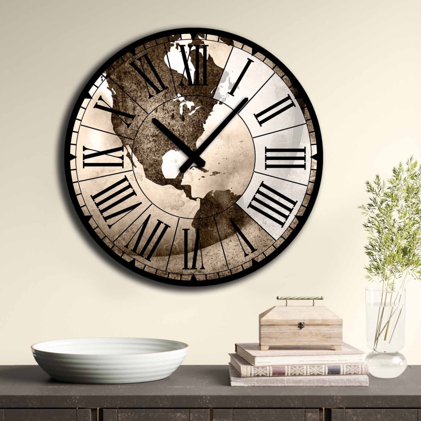 Orologio da parete diametro 50 cm 1xAA marrone