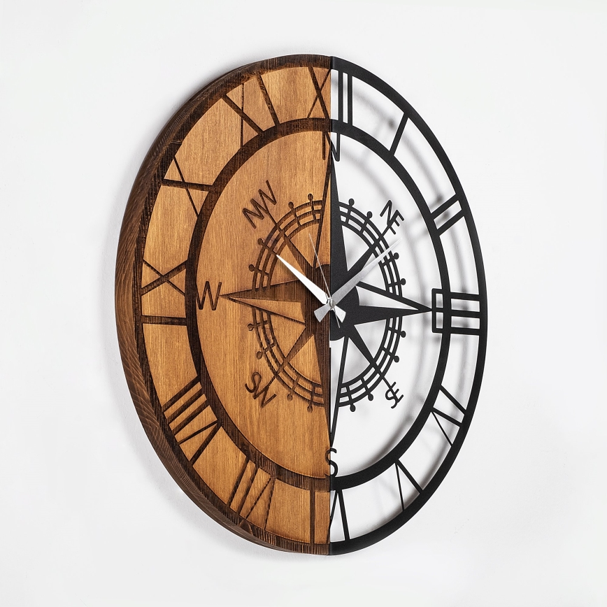 Orologio da parete diametro 56 cm 1xAA legno/metallo