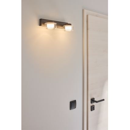 Osram - Lampada da parete LED per bagno ORBIS FLAME 2xLED/5,5W/230V 3000/4000K IP44 nero
