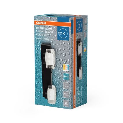 Osram - Lampada da parete LED per bagno ORBIS FLAME 2xLED/5,5W/230V 3000/4000K IP44 nero